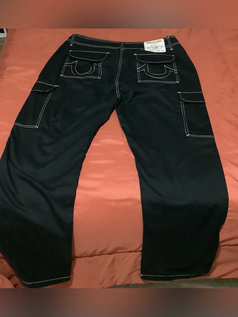 True Religion Cargo Pants Jet Black Men’s 36